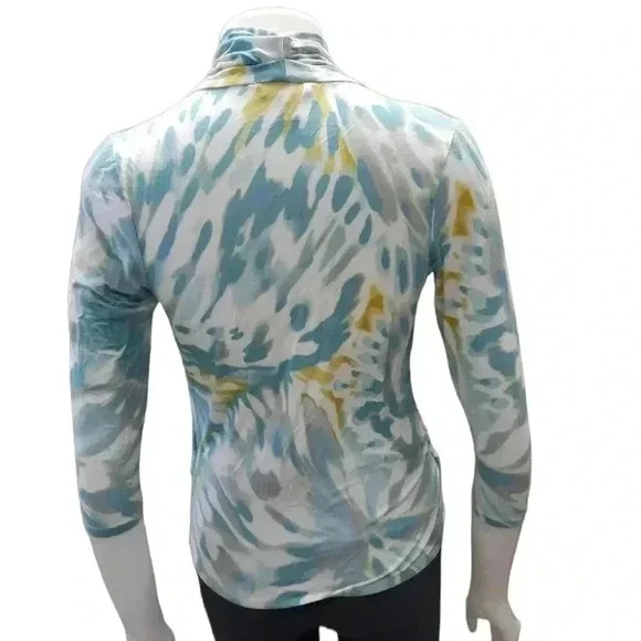Tommy Bahama Tie Dye Floral Stretch Wrap Style  Stretch Top Size Small - Picture 3 of 9